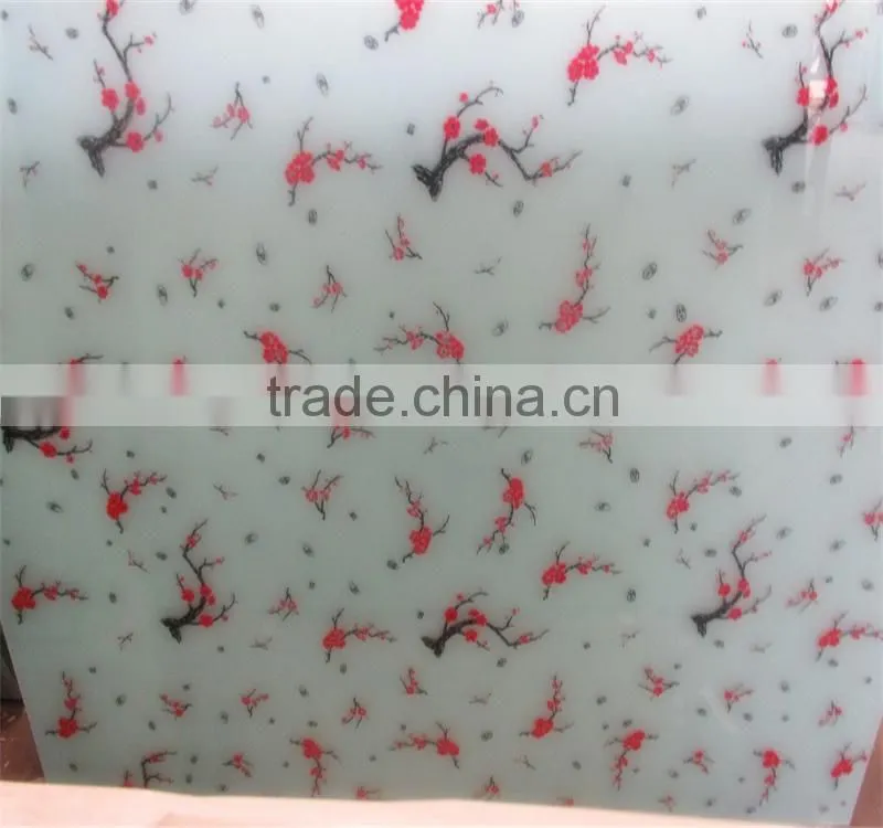 china factory price design frosted silk-screen printing glass
