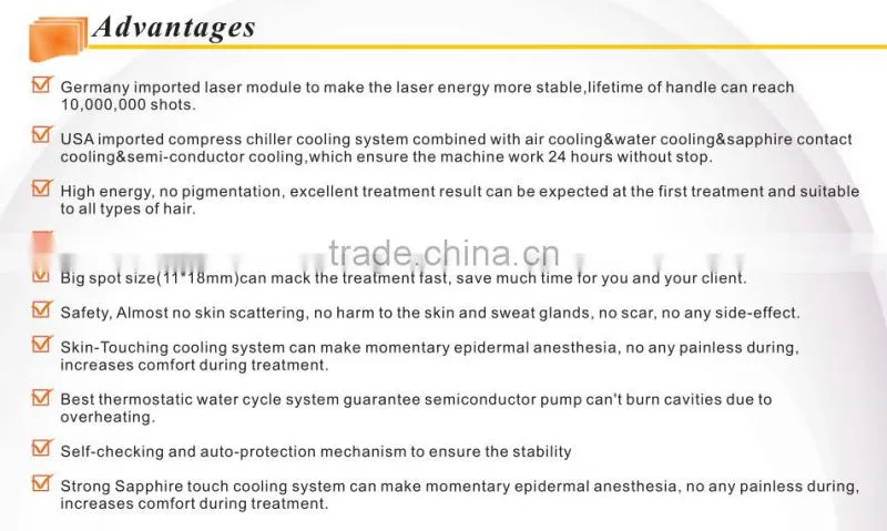 CE Approved Vertical Hair Removal 808nm Diode Laser