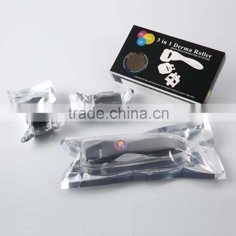 3 in1 Roller Set 0.5mm, 1.5mm, 2.0mm Titanium Micro Needles w/Travel Cas