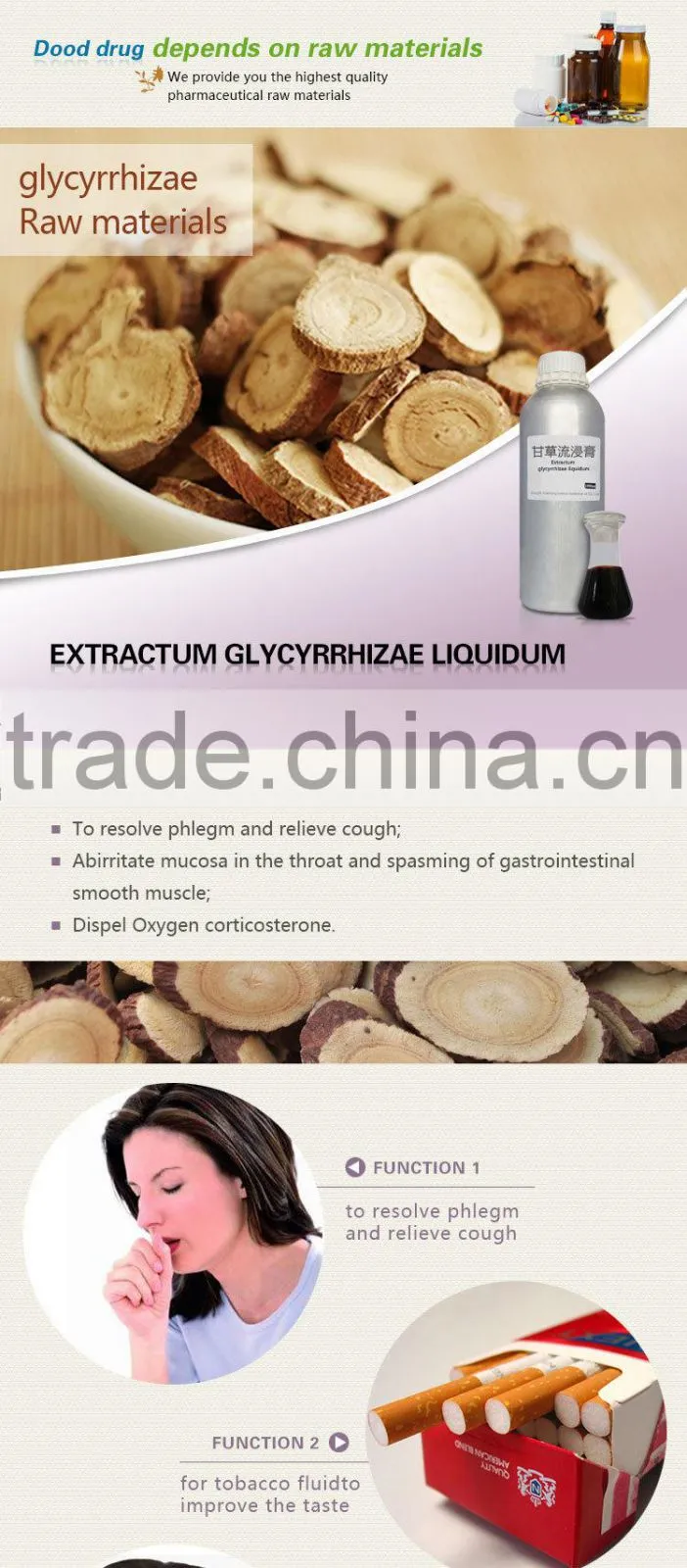 Factory sell Medicinal extractum glycyrrhizae liquidum for cough syrup