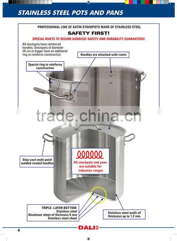Commercial Stainless Steel Stockpot For Restaurant And Hotel