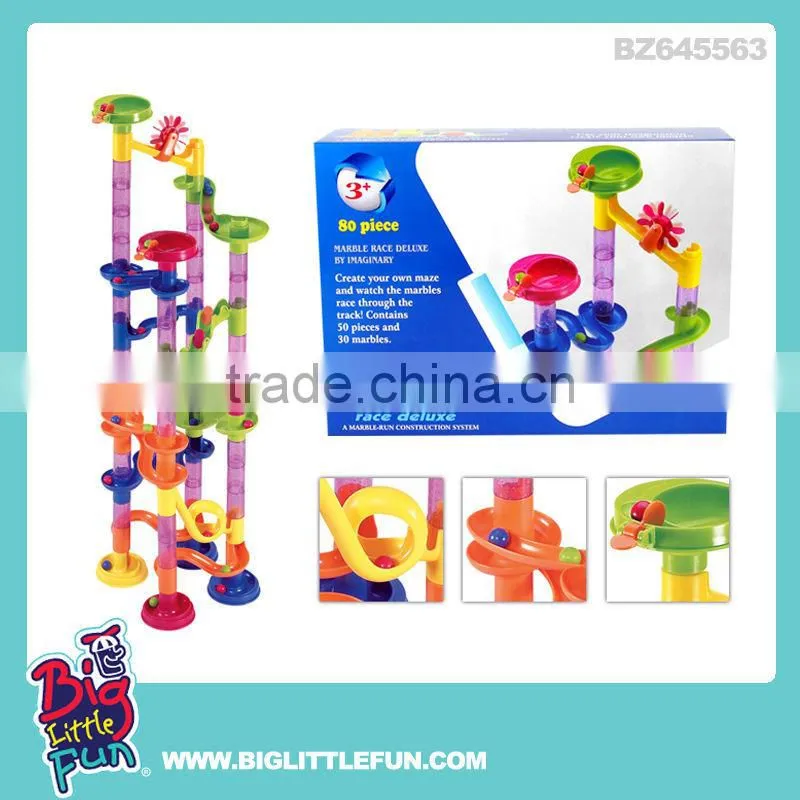 Plastic building blocks toys plastic marbles run construction system
