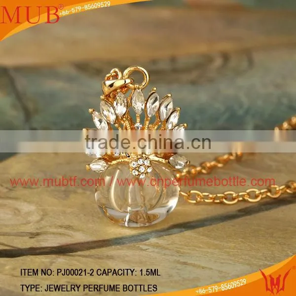 Beautiful Peacock Shape Jewelry Pendant Glass Perfume bottle jewelry