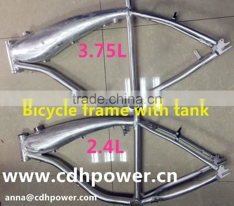 Aluminum alloy bicycle frame with built in gas tank