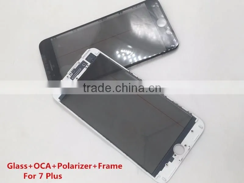 LCD Outer front glass with preinstalled with Cold Press Frame OCA optical gule polarizer film for iphone