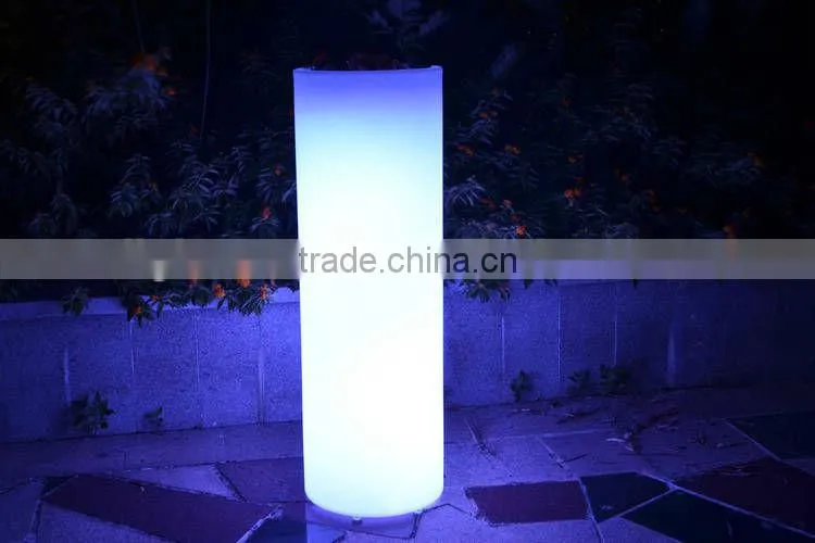 LED cylindrical decoration vase/outdoor decorative planter/ muti-color changing led flower vase