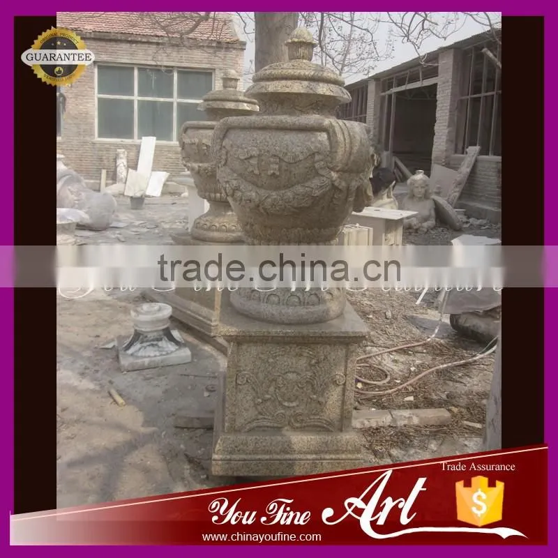 yellow granite flower pot for garden