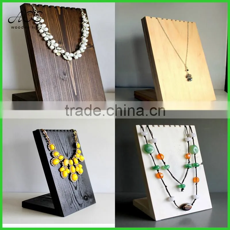 Wooden necklace display rack