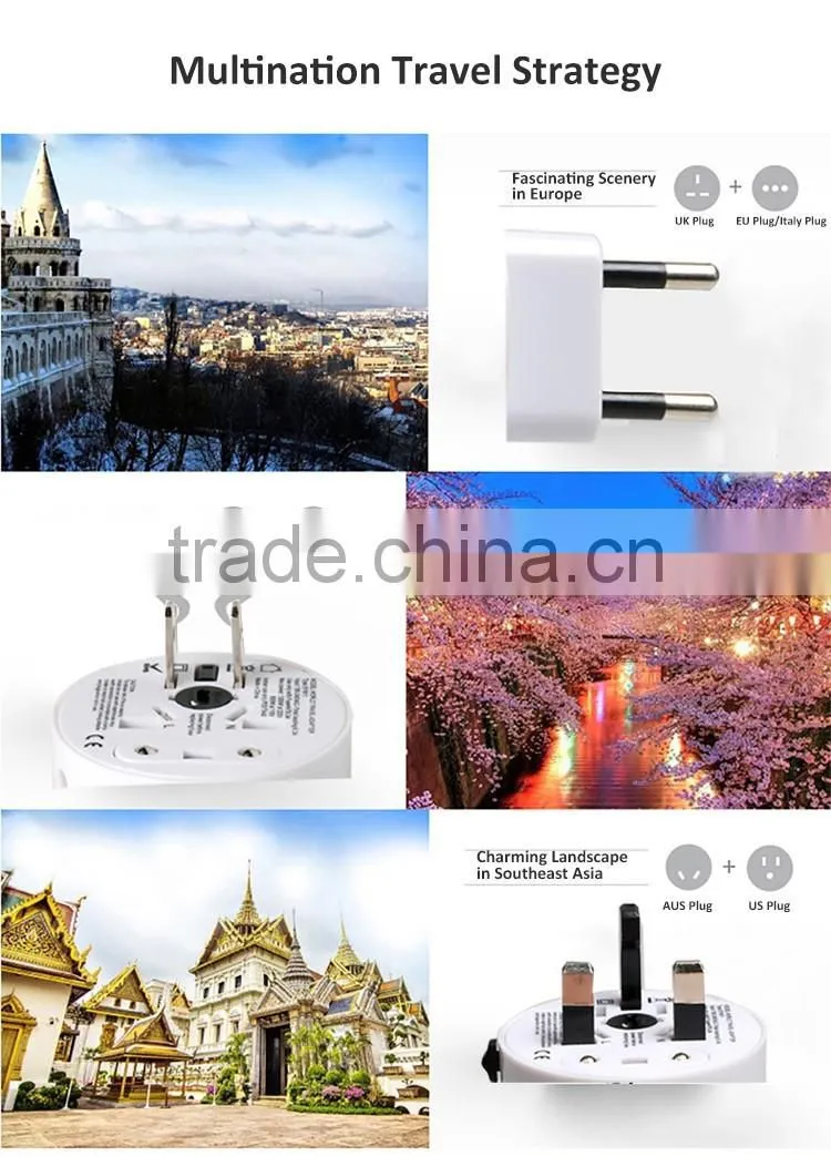 SYW-11 wedding door gift new idea multifunctional all in one USB travel adapter adaptor plugs