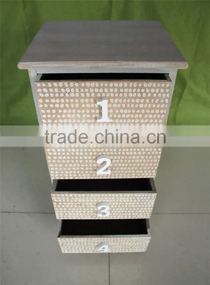 Unfinished solid bright white color wooden furniture for 4 hole
