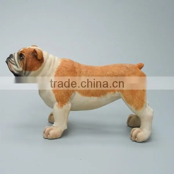 Realistic 3D bull dog resin statue