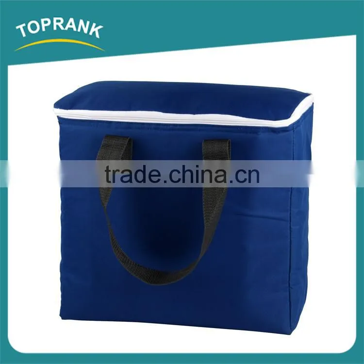 Cheap wholesale promotional blank soft 600D insulated tote cooler bag for frozen food