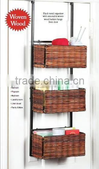 Upton Home Burnet White Over-the-Door 3-tier storage basket set