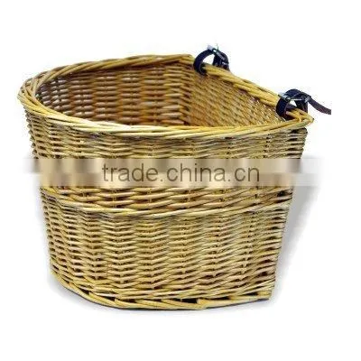 half round willow bicycle basket with quick release bracket