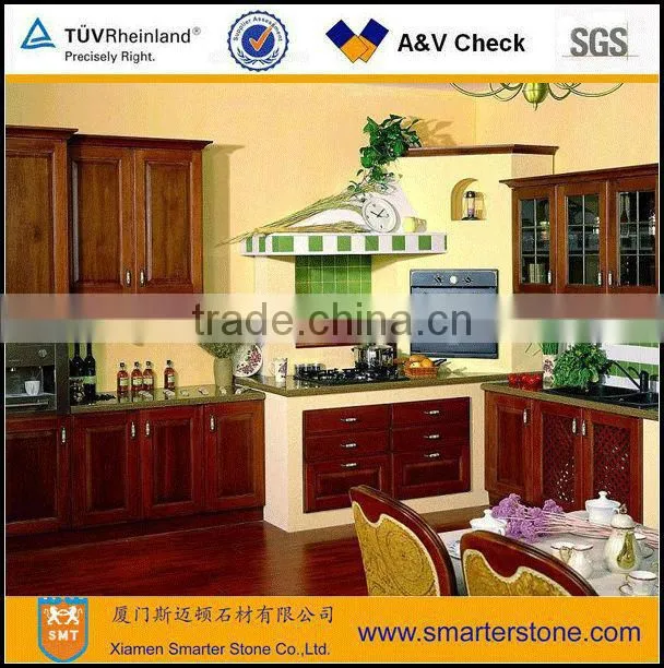 Solid Wood Kitchen Cabinet Cherry Red