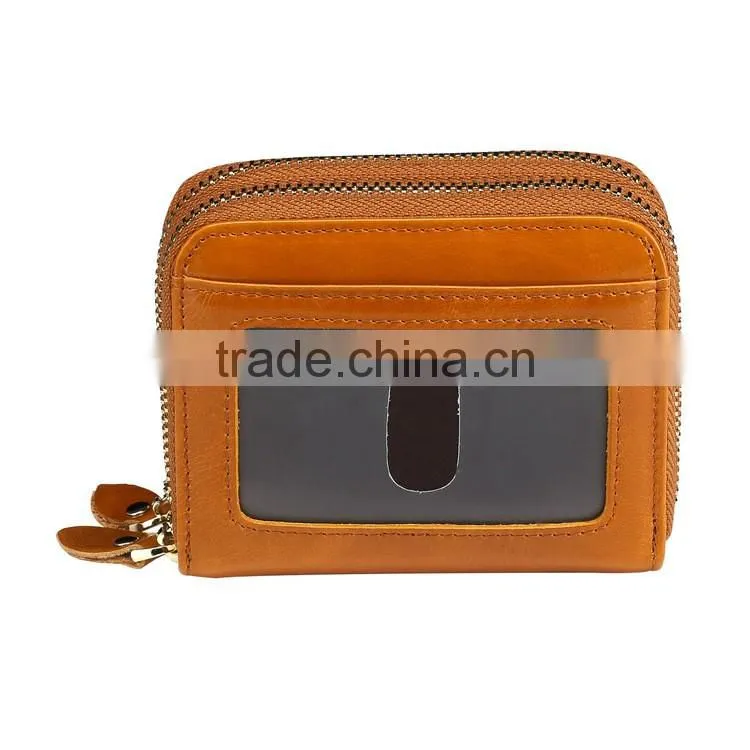 Custom RFID travel genuine leather wallet for men