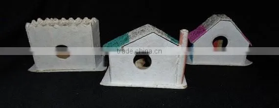 1950s Set of 3 Mica Christmas Houses (One Church)