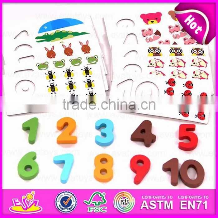 2016 new design educational toy wooden puzzles for preschoolers W14C074