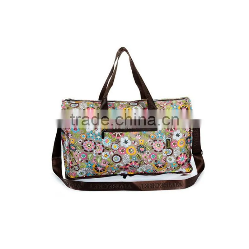 Fashion new design Folding Tote Shoulder Shopping Travel bags foldable Portable duffle bags
