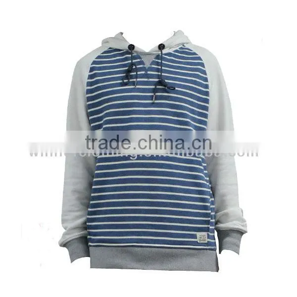 Newest fashion design classic style 100% cotton man custom hoodies, striped hoodies for men