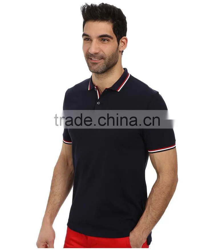 2015 latest custom 100 polyester short sleeve mens fancy pique 100 polyester polo shirts