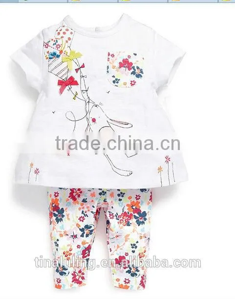 Lovely and Cute fashion baby girls clothing sets kids 2pcs sweet baby outfits