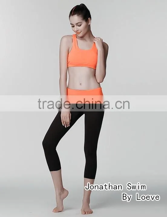 Women sports pants made of stretch nylon spandex fabric, yoga leggings for fitness wholesale