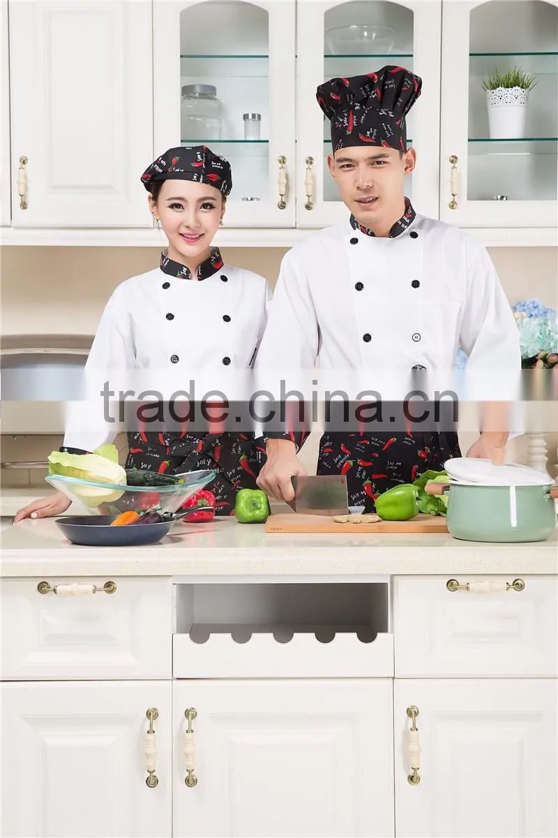Juqian 2016 custom fashion design hotel workwear white executive chef uniform