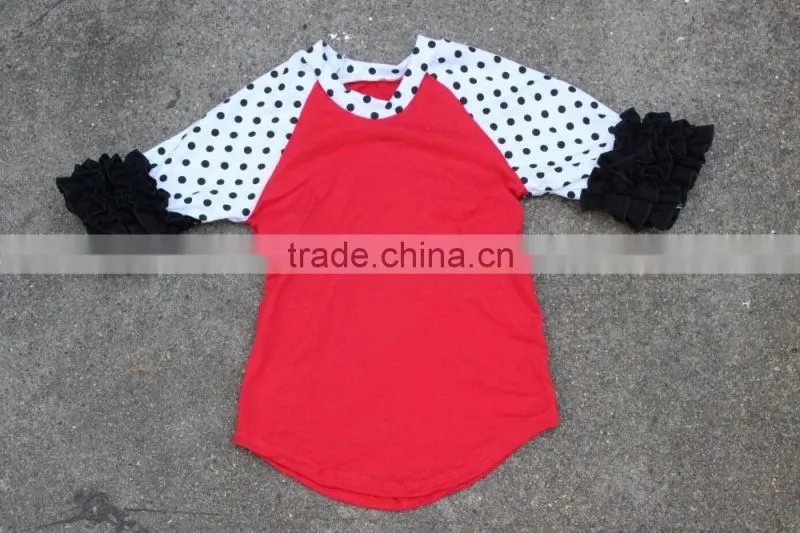 pernickety boutique baby girl raglan shirt ruffle long and the 3/4 sleeve wholesale 2016 winter shirt children girls top