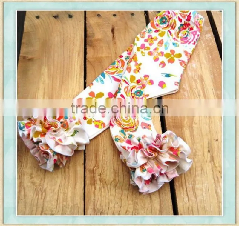 girls icing floral double ruffle leggings girls icing pants boutique ruffle pants