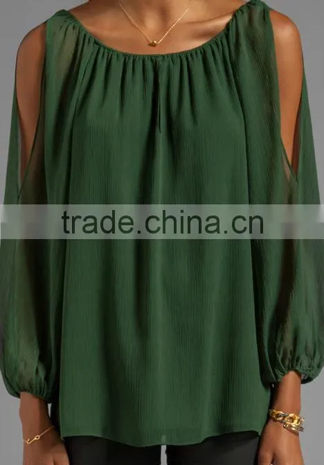 A-Line Cutout Peasant Top