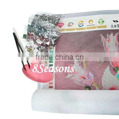 Handmade Pink Flower Pattern Embroidery Diamond Painting DIY Kit Cross Stitch For Living Room