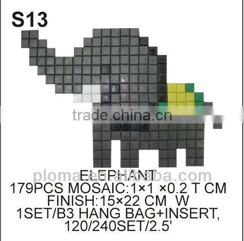 DIY Plastic mosaic art (S13) Elephant