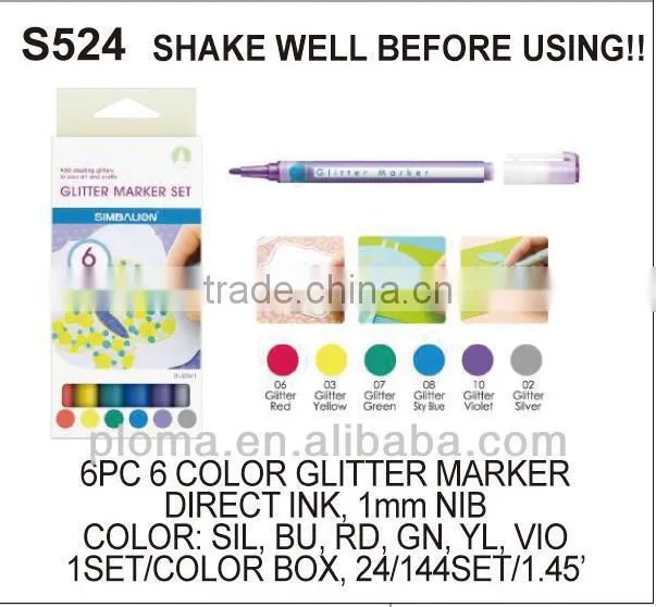 FOR CRAFT (S528) 6 PCS 6 COLORS GLASS CLING MARKER SET