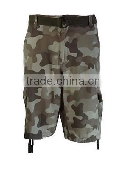Men's All-Season Belted Ripstop Short pants camo garment factory wholesale