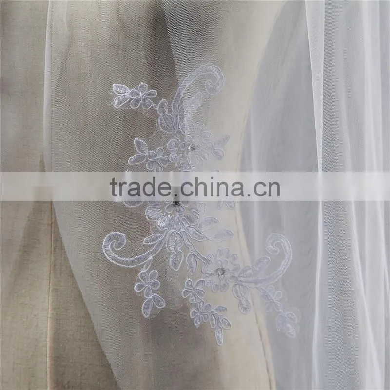 2017 wholesale bridal lace veils hot sale short elegant bridal wedding veils short Tulle Wedding Bridal Veils HL06