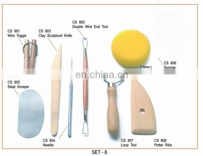 Art supply Ceramics Wax Carving Sculpting Molding Pottery Tool Set 8PC