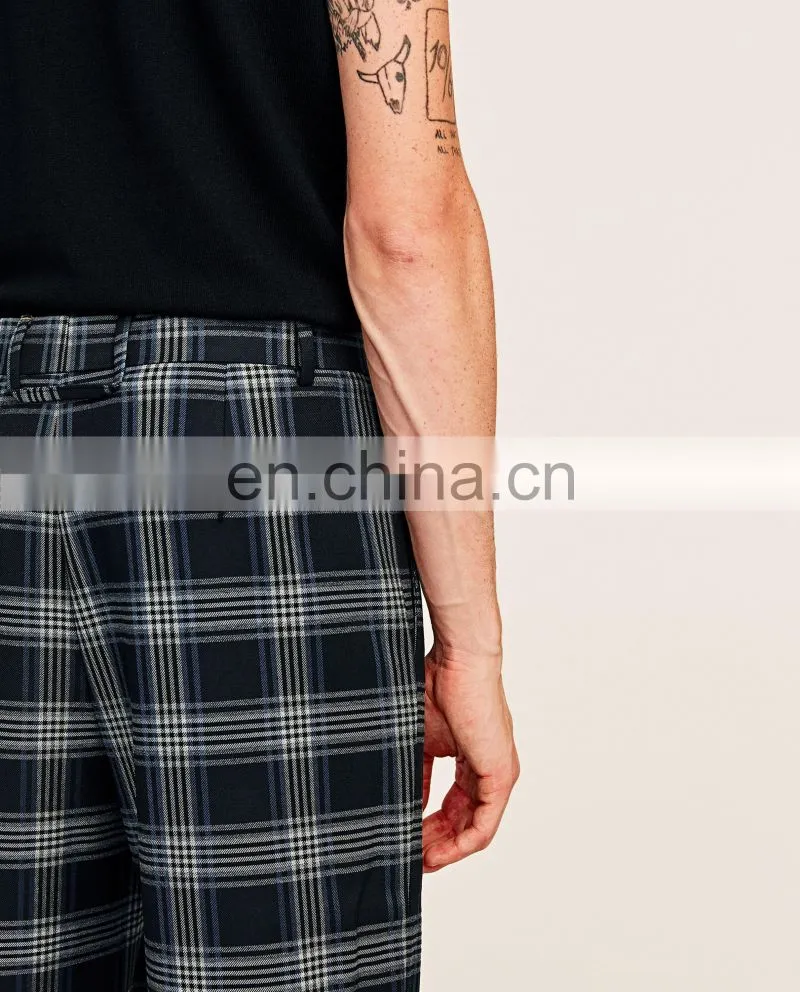 Most Fashionable In 2017 Wholesale Men Casual Checked Wide Leg Trousers