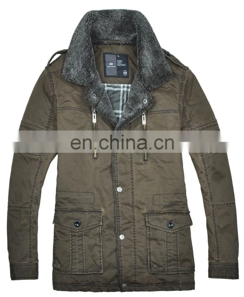 Latest Mens Winter Thick Padded Stylish Denim Jacket with Fur Collar