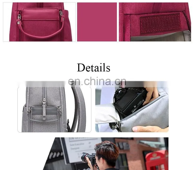 Custom Waterproof Video School Travel Photo Digital Camera Backpack Laptop Bag