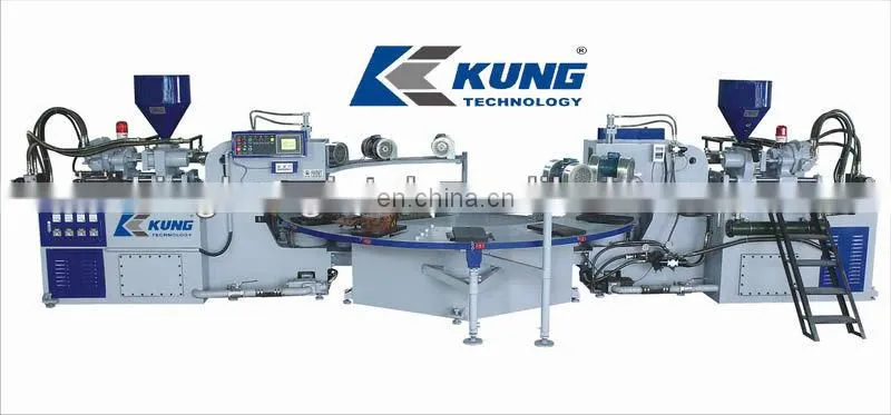 Small-Scale Automatic Two Color PVC TPR Shoes sole Injection Machine