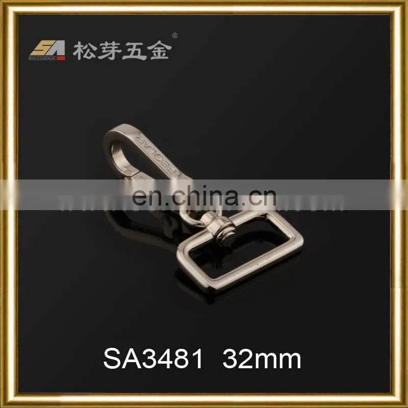 Zinc alloy fixed eye snap hook spring snap rigging hardware dog collar strap hooks