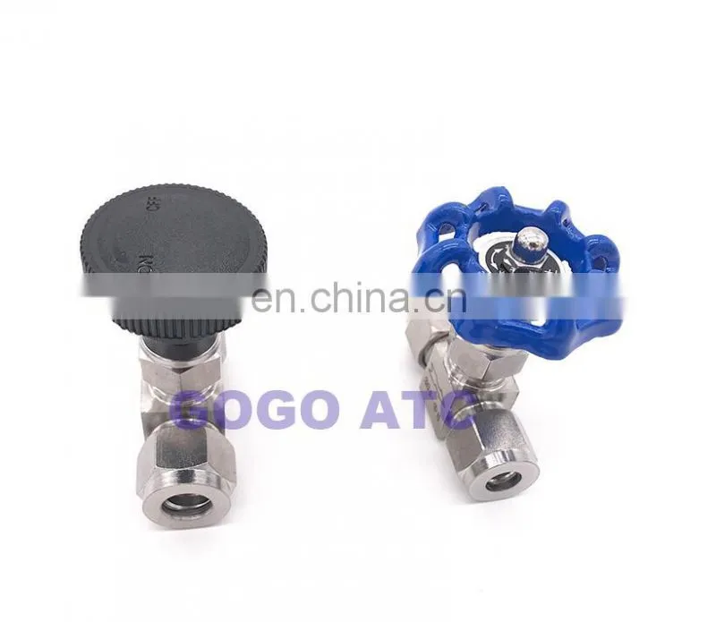 Adjustable needle valve OD 3 4 6 8 10 12 14mm 1/8" 1/4" 3/8" 1/2" Compression Double Ferrule Tube stainless steel 304