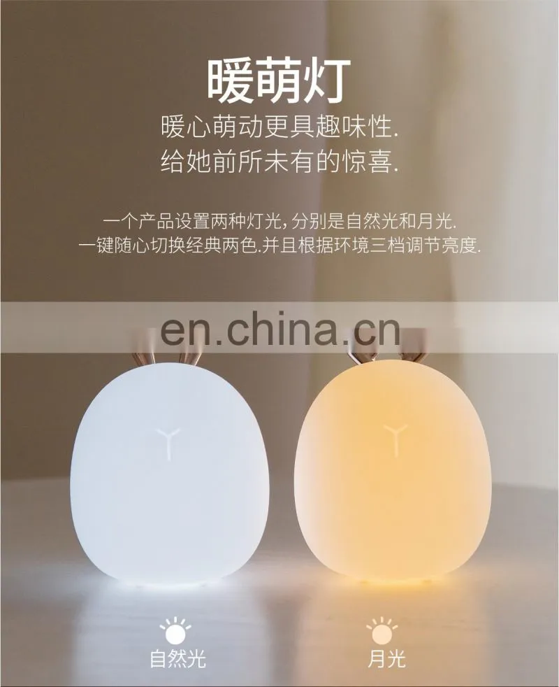Wholesale usb silicone rechargeable touch sensor led night light for kids