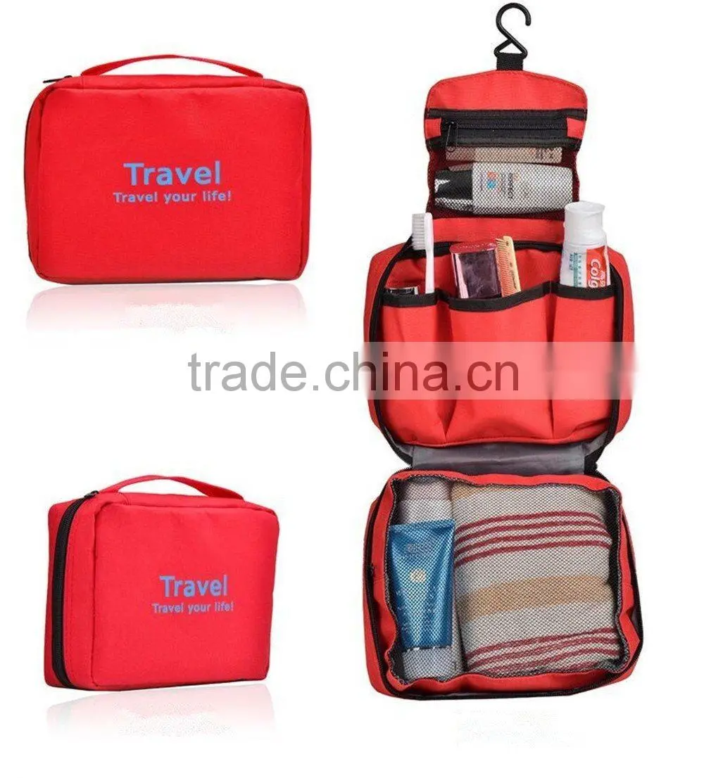 Portable Toiletry Bag Wash Bag Bathroom Hanging Bag Travel Bag Zipper Storage Bag Drawer Dividers Cosmetic Makeup Pouch with Mu