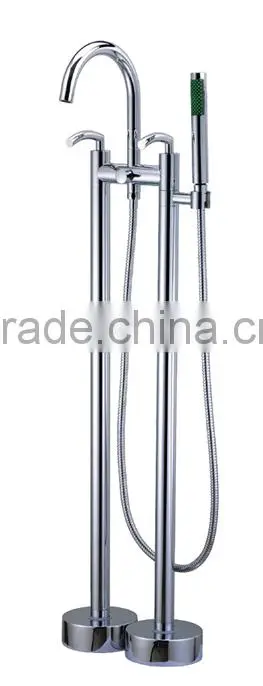 Floor Mounted Bath Shower Mixer Dual Handle Bathroom Set Bathtub Faucet
