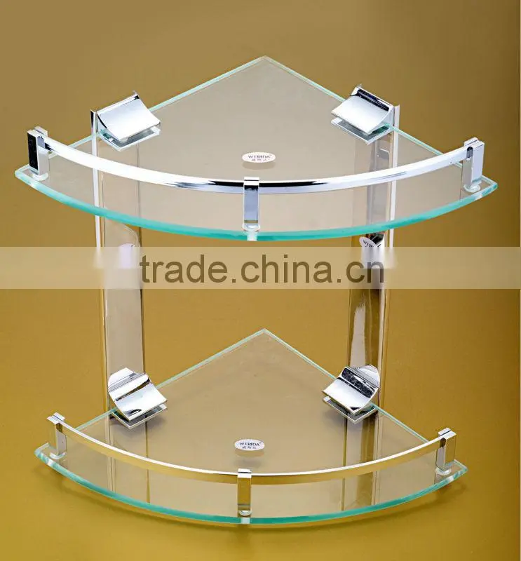 Wesda High Quality Tempered Wall Bathroom Glass Shelves C004