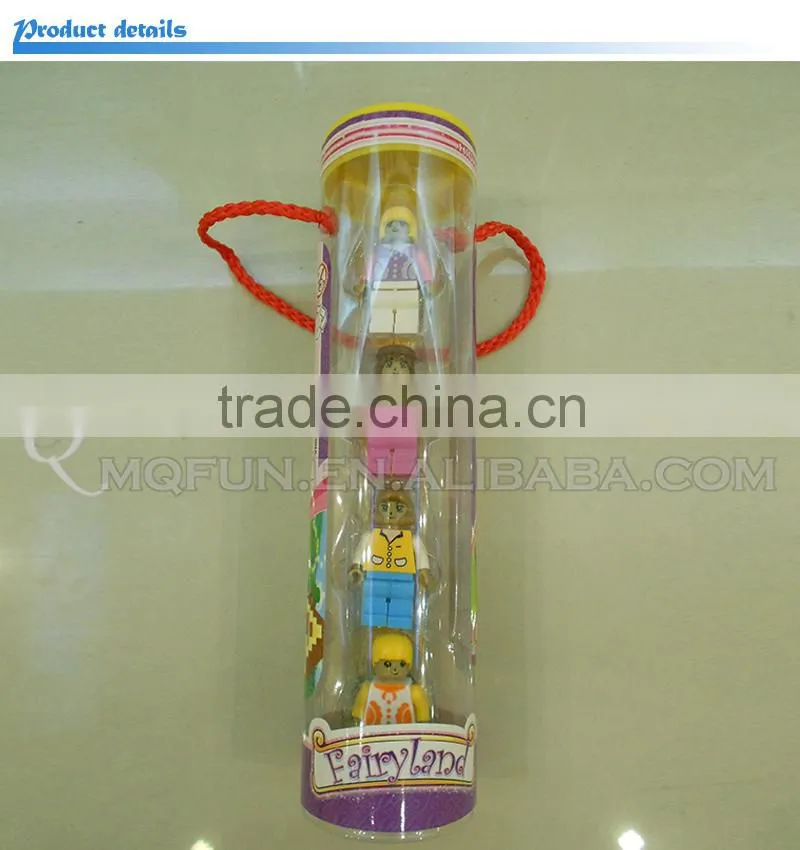 Mini Qute 4pcs/lot intellect girls kawaii fairyland friend models action figure plastic building block educational toy NO.24791A