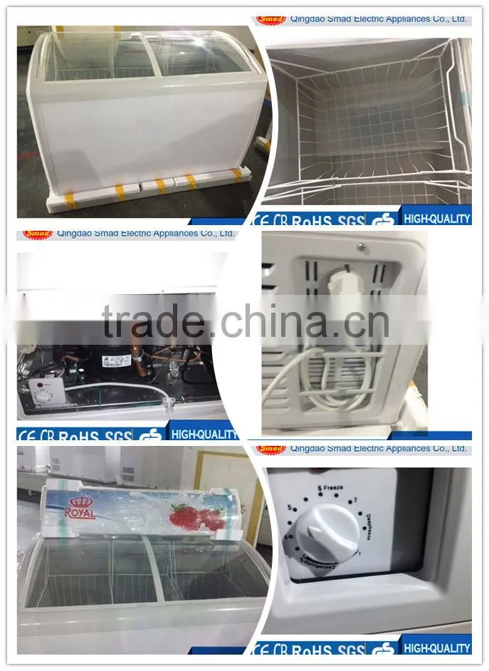 newest style counter top curved glass door chest freezer