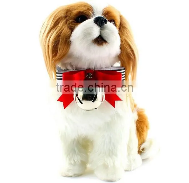 bowknot design small size leather dog collars pet products